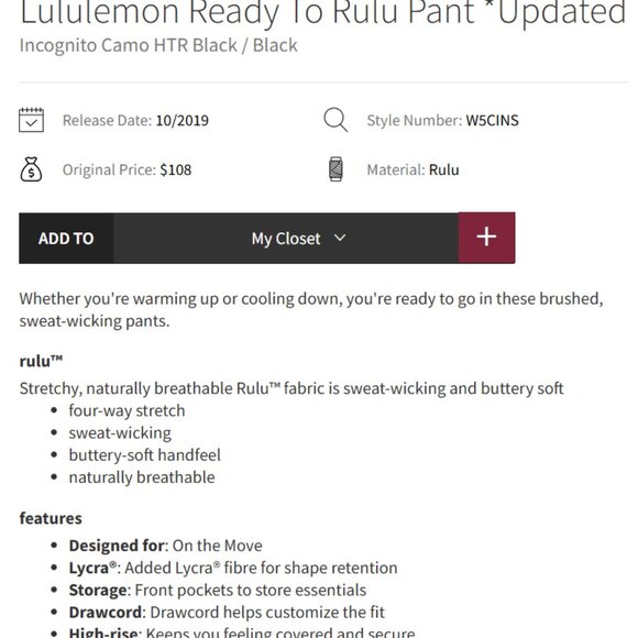 Lululemon Ready to Rulu Pant - Picture 5 of 5